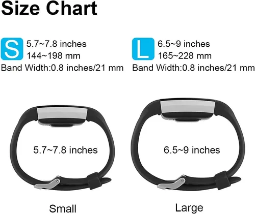 Vista 7 de Paquete de 6 correas deportivas compatibles con Fitbit Charge 2, pulseras de repuesto ajustables para mujeres y hombres, pequeñas y grandes