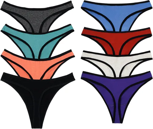 Vista 3 de LiotXecd WomensThongs,LaceThongPlusSizePantiesRetro Cotton low riseUnderwearSexyTangas (Colors May Vary)