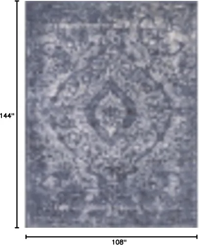 Vista 2 de Unique Loom Portland Collection Astoria - Alfombra rectangular (9 x 12 pies, rectangular, azul/marfil)