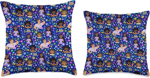 Vista 3 de Disney Encanto Mirabel Isabela Luisa Antonio - Almohada estampada, 16 x 16 pulgadas, multicolor