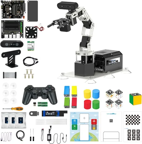 Vista 19 de Yahboom 6DOF Kit de brazo robótico de programación 3D, agarre adaptativo 3D, inteligencia incorporada, modelo de IA grande para ingenieros mecánicos