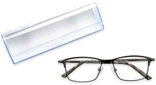 Vista 6 de Foster Grant mens Austin Pop of Power Bifocal Style Blue Light Rectangular Reading Glasses