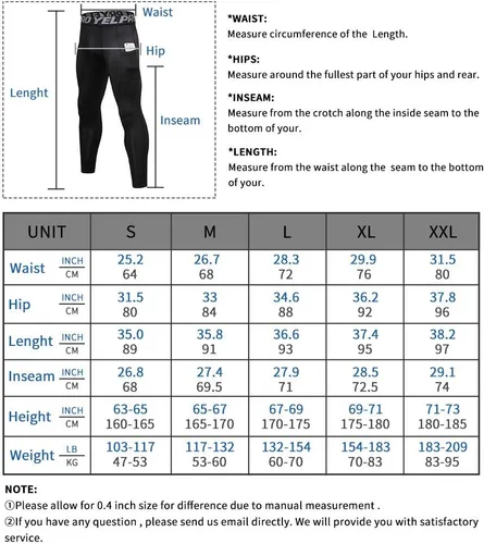 Vista 6 de Queerier 3 Pack Men's Compression Pants Athletic Leggings with Pockets Running Baselayer Tights Cycling Workout Pants