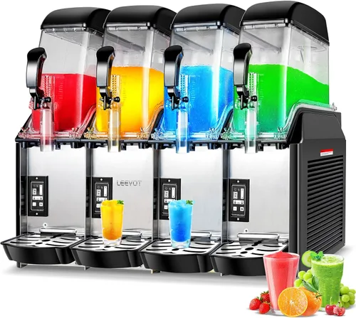 Vista 10 de Máquina comercial para granizar, 1 x 3.2 galones (58 tazas), máquina para hacer bebidas congeladas Margarita de un solo tanque, 550 W, 110 V