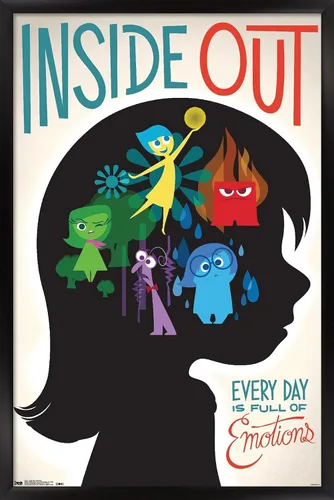 Vista 7 de Trends International Disney Pixar Inside Out - Póster de pared de emociones, 14.725 x 22.375 pulgadas, versión enmarcada de madera de granero