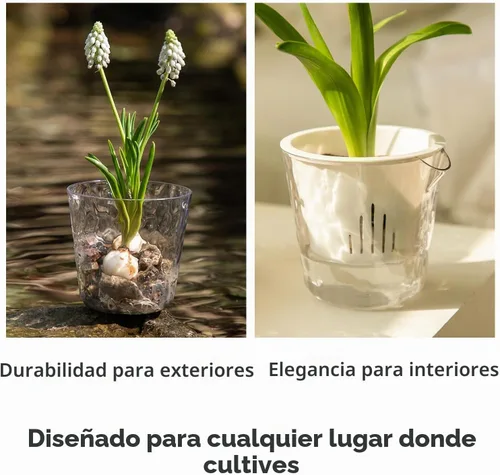 Vista 7 de Macetas de riego automático de 4 pulgadas para plantas de interior, paquete de 10 macetas de violeta africana, macetas de riego automático