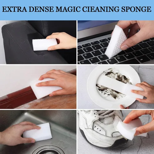Vista 5 de Sosation 400 Pack Magic Sponge Erasers, 2X Density New Nano Material Melamine Sponge Bulk, Strong Durable Magic Sponges Eraser Cleaning Supplies