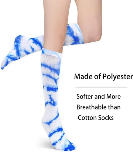 Vista 2 de Benefeet Sox Calcetines altos de poliéster para mujeres y niñas, calcetines largos de tubo unisex, suaves, acogedores, calcetines de pantorrilla