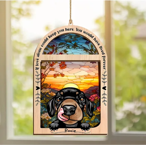 Vista 129 de LOVELYPOD Adorno de Navidad personalizado de sabueso afgano, atrapasoles con nombre, regalos de pérdida de mascotas, regalos para amantes