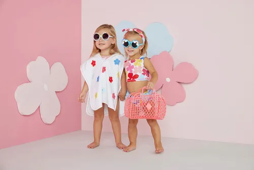 Vista 3 de Mud Pie Conjunto de traje de baño y diadema para niñas Mud Pie para niñas Multi-Floral