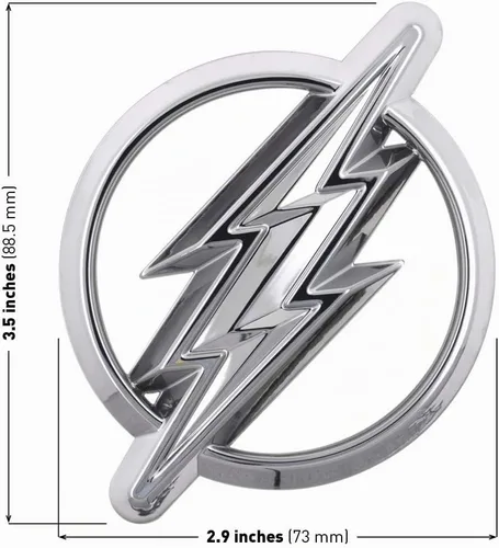 Vista 2 de Fan Emblems The Flash 3D Car Badge - Logotipo clásico (cromo)