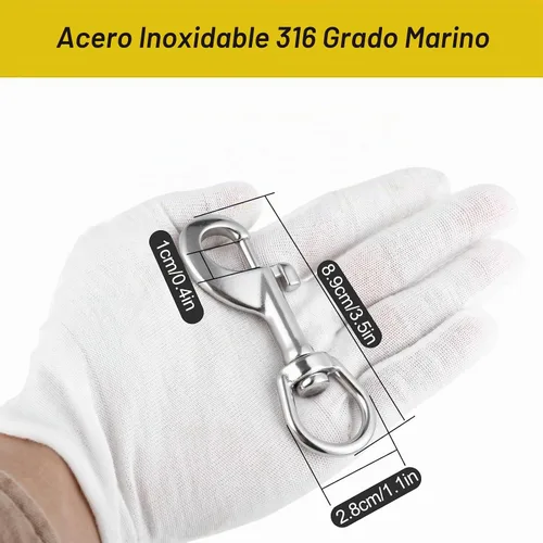 Vista 2 de DELSWIN Ganchos giratorios para bandera, clips de asta de bandera resistentes de 3.5 pulgadas para cuerda de asta de bandera, perno de acero