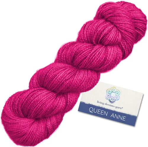 Vista 24 de Living Dreams Queen Anne LACE - Ovillo de lana 100% suave y lujosamente suave, color azul Arándano