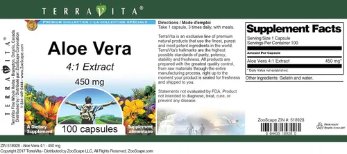 Vista 3 de Aloe Vera 4:1-450 mg (100 Cápsulas, ZIN: 518928) - Paquete de 3