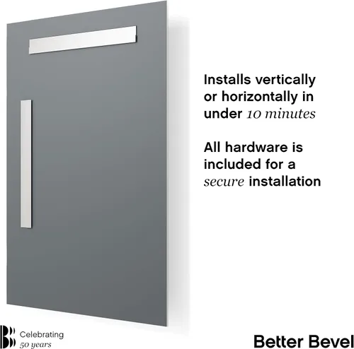 Vista 3 de Better - Espejo rectangular sin marco biselado Espejo de pared de baño de 30 x 36 pulgadas con borde biselado Sistema para colgar ultra