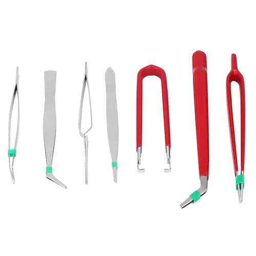 Vista 2 de Juego de 7 pinzas, kit de herramientas de mano multiusos antiestático para reparación de mantenimiento de electrónica