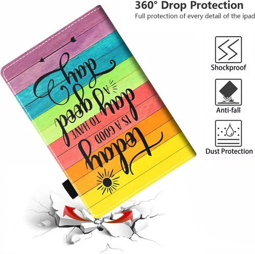 Vista 6 de Funda para tablet Fire HD 10/Fire HD 10 Plus de 10.1 pulgadas (11ª generación, lanzada en 2021) – Funda delgada de piel sintética con soporte
