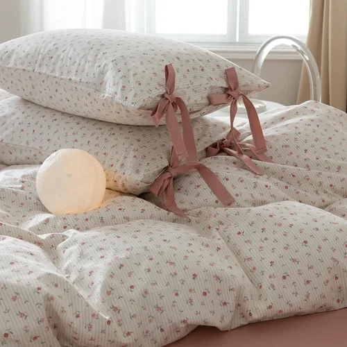 Vista 9 de mixinni Juego de 2 fundas de almohada de microfibra suave de tamaño estándar con bordado floral de color beige, 20 x 26 pulgadas