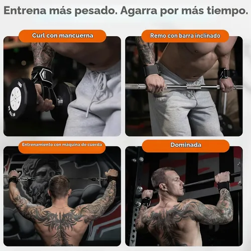 Vista 8 de Correas de levantamiento de pesas con anillos en D para Negro blanco