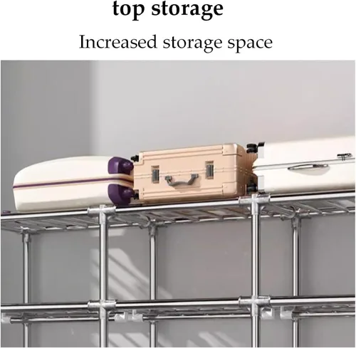 Vista 6 de large closets Portable Wardrobe Closet Thickened Steel Pipe Clothes Closet for Bedroom Hanging Large Closet Lightweight Portable Closet Space-saving