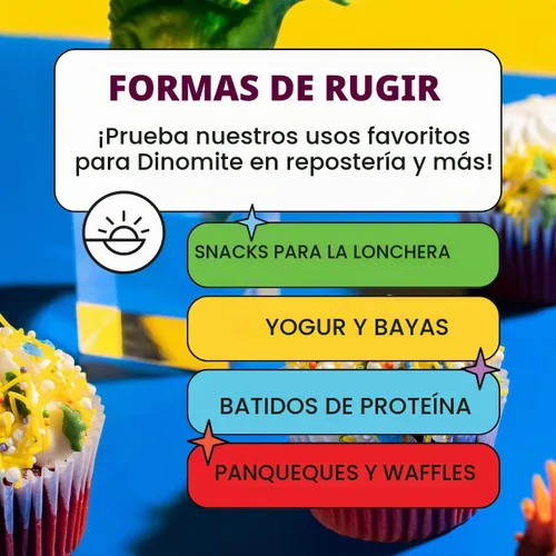 Vista 5 de Supernatural Dinomite Sprinkles, mezcla de confeti de dinosaurio vegano sin Colores a base de plantas e ingredientes veganos Gránulos