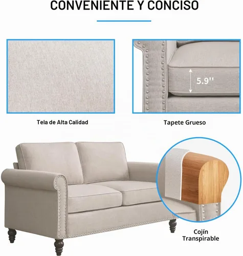 Vista 7 de PUREMIND Juego de sofá de 3 piezas para sala de estar, sofá seccional y sofá biplaza y sillón, moderno sofá de 3 plazas + sofá de 2 plazas+ juego