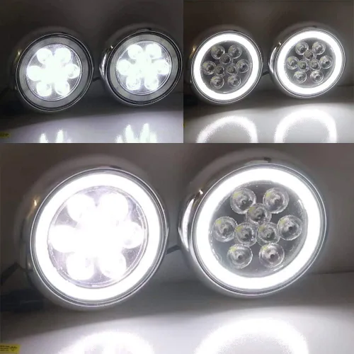 Vista 2 de Mini LED cromado Halo Rally DRL luz diurna para 1 Gen Mini Cooper R50 R52 R53 2001-2006