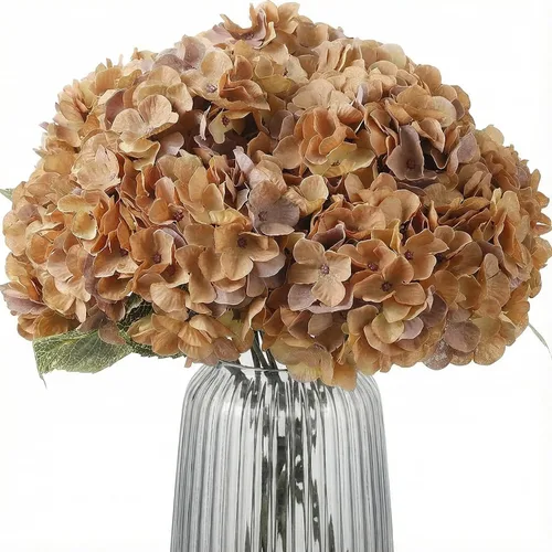 Vista 15 de 2 ramos de flores artificiales de hortensias de seda negra de 20 pulgadas
