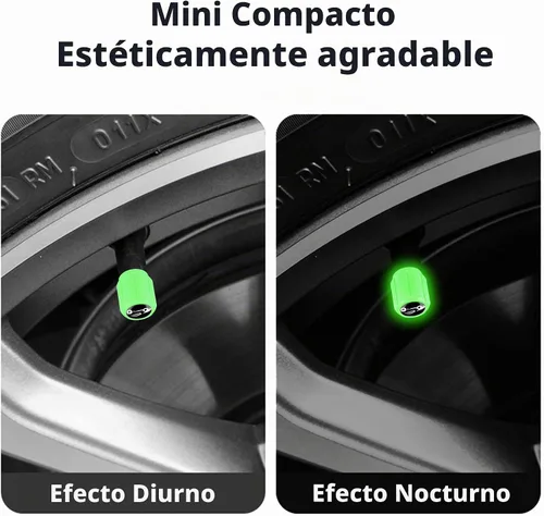 Vista 6 de 20 tapones fluorescentes para válvulas de neumáticos, tapones luminosos para válvula de aire de rueda de automóvil, accesorios de decoración 20Pcs-5