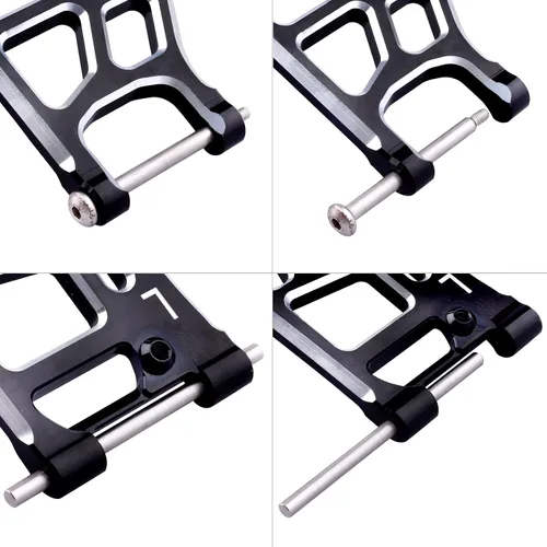 Vista 6 de Brazos de suspensión inferiores traseros de aluminio para Arrma 1/8 Kraton/Outcast/Notorious/Talion 6S BLX, piezas de actualización, reemplaza Negro