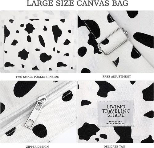 Vista 4 de Bolsa de lona con diseño de bolsillo externo, aspecto elegante, correa de hombro ajustable