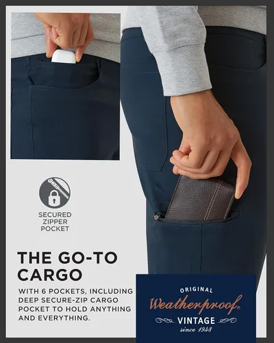 Vista 3 de Weatherproof Vintage Pantalones cargo para hombre Pantalones cargo casuales para hombre, pantalones de senderismo para hombre, pantalones
