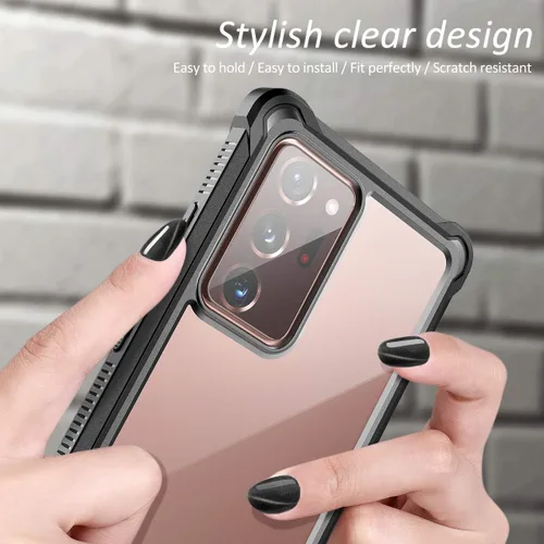 Vista 9 de Dexnor para Galaxy Note 20 Ultra Estuche con protector de pantalla transparente 360, cuerpo completo, resistente, protector, a prueba de golpes