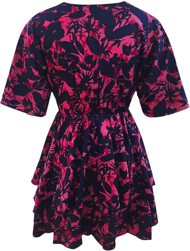 Vista 4 de FQZWONG Ropa de resort para mujer, vestido hawaiano con vuelo, elegante, para fiesta, bohemio, sexy, playa, vacaciones