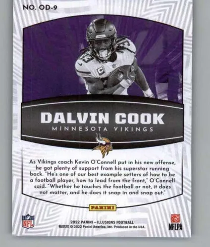 Vista 2 de 2022 Panini Illusions Operation Detonation #9 Dalvin Cook Minnesota Vikings NFL Football Trading Card