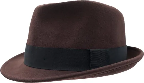 Vista 3 de Home Prefer Sombrero de invierno de fieltro de lana para hombre Sombrero de ala corta Fedora