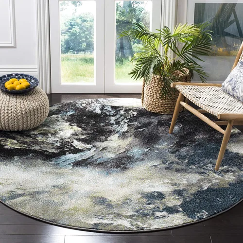 Vista 12 de SAFAVIEH Glacier Collection - Alfombra decorativa de 2 pies 3 pulgadas x 4 pies, azul y multicolor, diseño abstracto moderno, no desprende pelusa