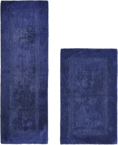 Vista 60 de Better Trends Alfombra de Inodoro en Forma de U Cubierta de Asiento de Inodoro de Lujo 100% Algodón Absorbente de Agua, Cubierta de Tapa Reversible
