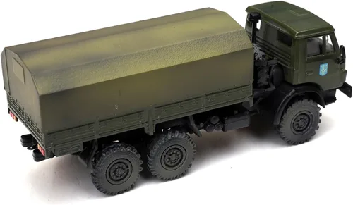 Vista 3 de Kamaz 4310 Camión de transporte verde (desgastado) Fuerzas terrestres ucranianas 1/72 Modelo fundido a presión por Legion LEG-12061LD