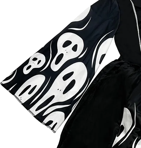 Vista 3 de Camlinbo Halloween Witch Costume for Girls Witch Dress Black Hooded Halloween Dress Up Party Costume for Girls 4-14 Years