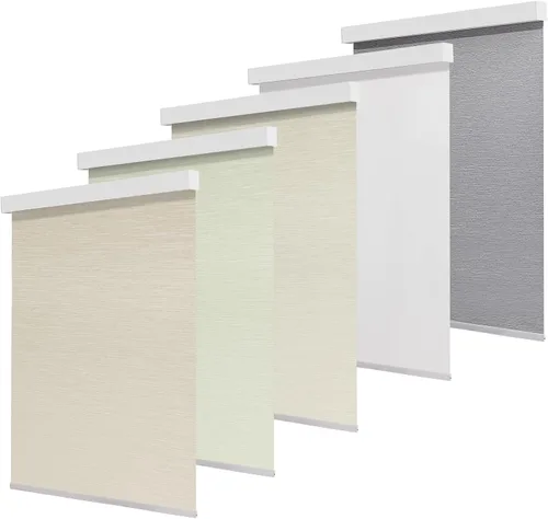 Vista 9 de Persianas enrollables inalámbricas 100% opacas para ventanas de interior, aislamiento térmico y protección UV, color caqui claro