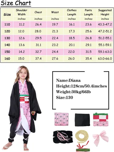 Vista 4 de Hotiego Tanjir Kamado Cosplay Costume Demon Cosplay Outfits Cape Anime Costume Halloween Costumes for Boys Girls