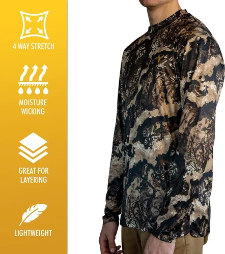 Vista 5 de HOT SHOT Camisa de manga larga de caza de camuflaje para hombre - Camisa de secado rápido