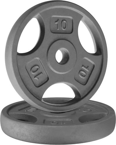 Vista 13 de Yes4All Placas de peso de agarre estándar de 1 pulgada, hierro fundido con varios tamaños de 2.5 libras a 35 libras para entrenamiento de fuerza