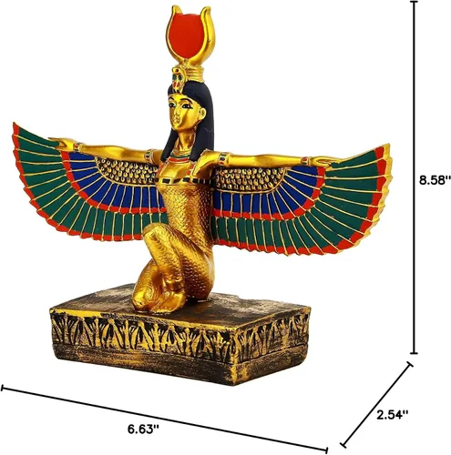 Vista 8 de La antigua estatua egipcia de Isis alas diosa de la fertilidad y también era conocida como la diosa de la maternidad, la magia, la muerte
