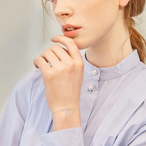Vista 6 de Palpitate Pulsera de plata de ley 925 para mujer, estetoscopio, joyería de regalo para estudiantes de enfermería, graduación, para mujeres