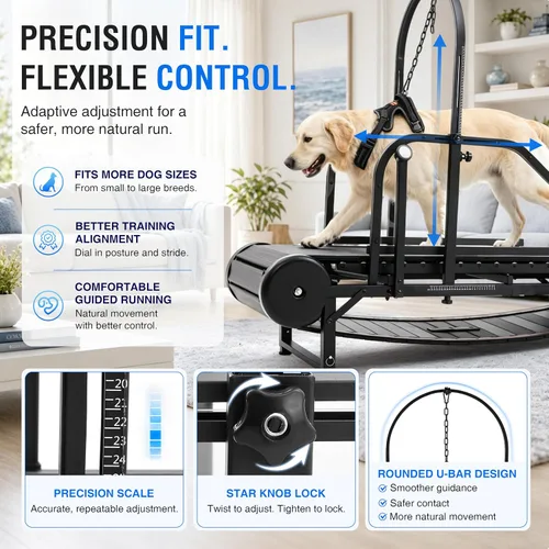 Vista 8 de Non-Motorized Dog Treadmill for Large/Medium Dogs with Pedometer, Wide Running Slatmill, Self-Powered with Brake, 5-Level Incline, Heavy Duty