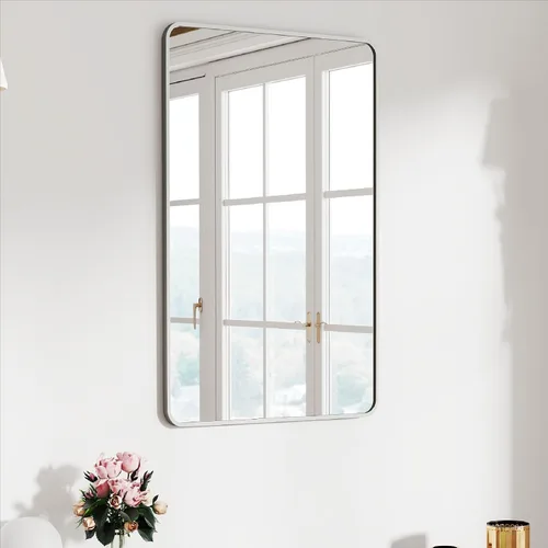 Vista 15 de SCWF-GZ Espejo rectangular de longitud completa de 24 x 36 pulgadas, montado en la pared o contra la pared, aleación de aluminio, marco de metal