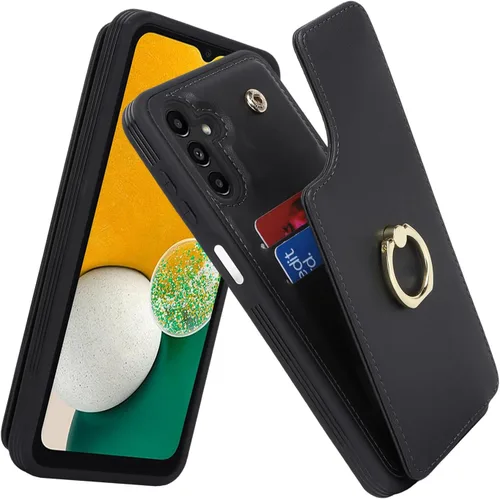 Vista 25 de Lipvina Funda para Samsung Galaxy A03s con tarjetero, Galaxy A03s Funda tipo cartera para mujer, tarjetero de crédito, soporte de anillo, fundas