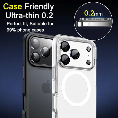 Vista 7 de Ferilinso Paquete de 6 Protectores de Lente de Cámara para Accesorios de iPhone 17 Pro, Compatible con Fundas de Teléfono, Cubierta de Vidrio